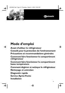 Mode d’emploi Bauknecht KRA 1400 Réfrigérateur