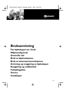 Bruksanvisning Bauknecht KRA 135 OPTIMA/1 Kjøleskap