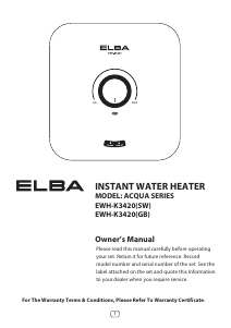 Manual Elba EWH-K3420(GB) Boiler