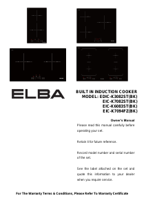 Manual Elba EDIC-K3082ST(BK) Hob