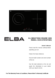 Manual Elba EICH-K7072ST(BK) Hob