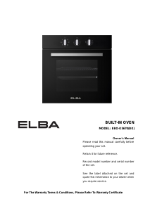 Manual Elba VOLTO EBO-K5670(BK) Oven