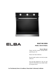 Manual Elba DIVO EBO-K7370(SS) Oven