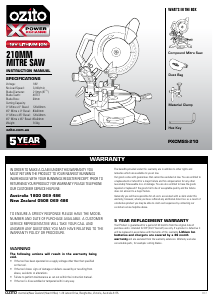 Manual Ozito PXCMSS-210 Mitre Saw