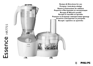 Manual Philips HR7755 Essence Food Processor