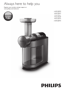 Manual Philips HR1899 Juicer