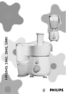 Manual Philips HR1842 Cucina Juicer