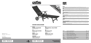 Bruksanvisning Florabest IAN 103531 Trädgårdsstol