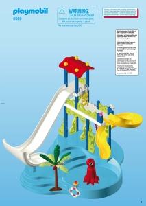 Materialisme genetisk tang Manual Playmobil set 6669 Leisure Aquapark swimming pool with slides