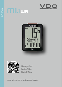 Bedienungsanleitung VDO M1.1 WR Fahrradcomputer