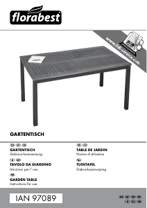 Manuale Florabest IAN 97089 Tavolo da giardino