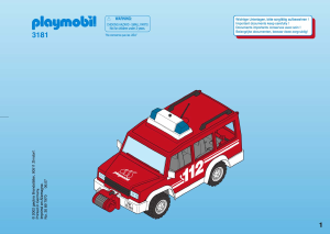 Manual de uso Playmobil set 3181 Rescue Jeep de Bomberos con luz intermitente