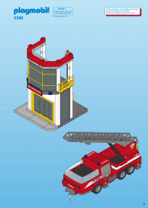Handleiding Playmobil set 3386 Rescue Brandweertoren en brandweerwagen