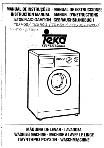 Manual Teka LP 850 Washing Machine