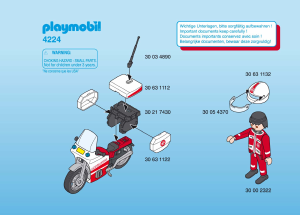 Handleiding Playmobil set 4224 Rescue Noodarts op motor