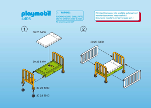 Bruksanvisning Playmobil set 4406 Rescue Barn i sjukhussäng