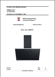 Manual PKM S23-60 ABPY Cooker Hood