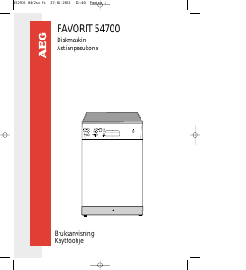 Käyttöohje AEG F54700UW Astianpesukone