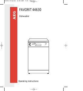 Manual AEG F44630 Dishwasher