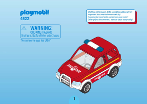 Mode d’emploi Playmobil set 4822 Rescue Voiture de pompier