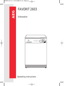 Manual AEG F2603 Dishwasher