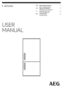 Manual AEG ADT2303 Fridge-Freezer