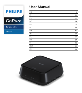 Manual Philips GP529BLKX1 GoPure Purificador de ar