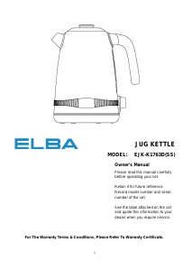 Manual Elba EJK-K1763D(SS) Kettle