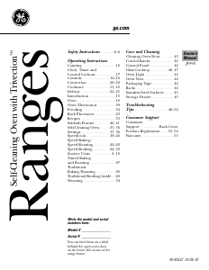 Manual GE JS998SK4SS Range