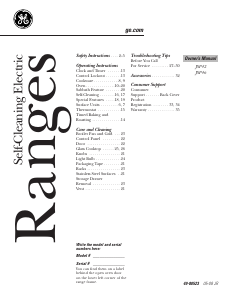 Manual GE JSP42BK5BB Range