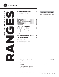 Manual GE JS645SL1SS Range