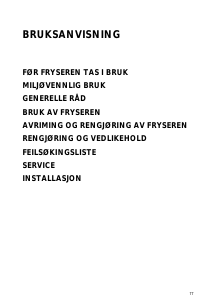 Bruksanvisning Ignis TF 153 Fryser