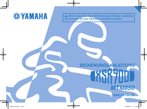 Bedienungsanleitung Yamaha XSR900 (2019) Motorrad