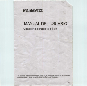 Manual de uso Panavox Split Aire acondicionado