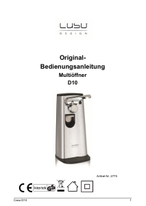 Manual Caso D10 Can Opener
