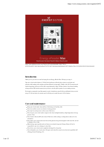 Handleiding Energy Sistem Max E-reader