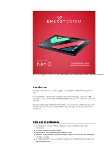 Bedienungsanleitung Energy Sistem Neo 3 Tablet