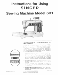 Manual Singer 631 Sewing Machine