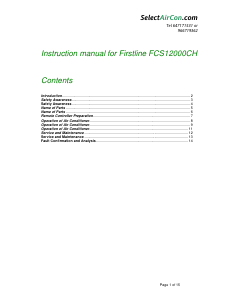 Manual Firstline FCS12000CH Air Conditioner