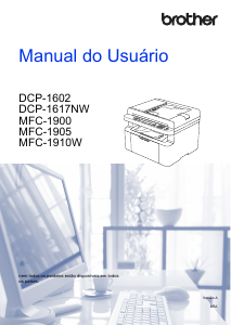 Manual Brother DCP-1602 Impressora multifunções
