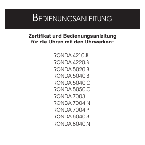 Bedienungsanleitung Bruno Söhnle Ronda 5020.B Uhrwerk