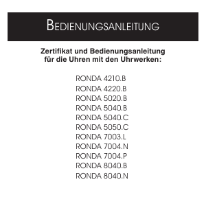 Bedienungsanleitung Bruno Söhnle Ronda 7004.N Uhrwerk