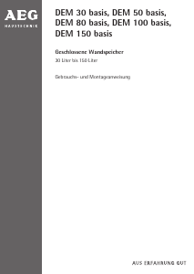 Bedienungsanleitung AEG DEM 50 basis Warmwasserspeicher