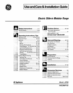 Manual GE JSP69BVBB Range