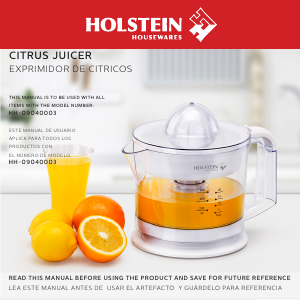 Manual Holstein HH-09040003R Citrus Juicer
