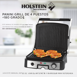 Manual de uso Holstein HH-09106002SS Grill de contacto