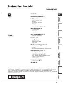 Handleiding Hotpoint TCM 570G Wasdroger