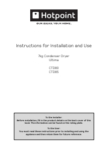 Handleiding Hotpoint CTD80P Ultima Wasdroger