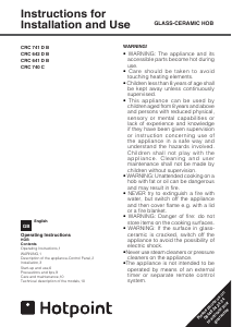 Manual Hotpoint CRC740C Hob