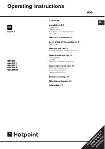 Manual Hotpoint GE641TX Hob
